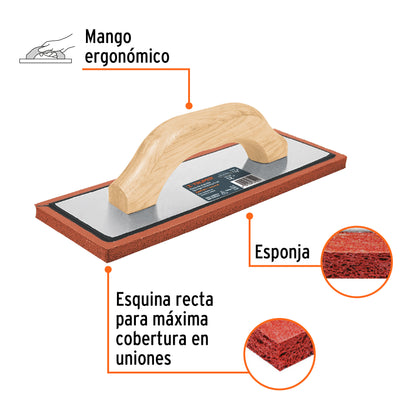 FLOTA DE ESPONJA 12'', ESPESOR 1/2'', ACABADO ÁSPERO, TRUPER 15425 P