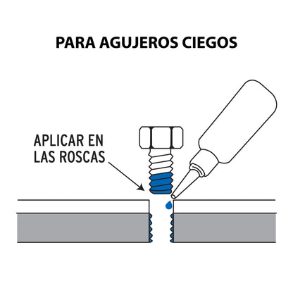 Fijador de roscas, removible, 10 ml, azul, TRUPER 103231 *