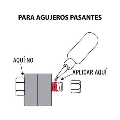 FIJADOR DE ROSCAS, PERMANENTE, 10 ML, ROJO, TRUPER 103230 *
