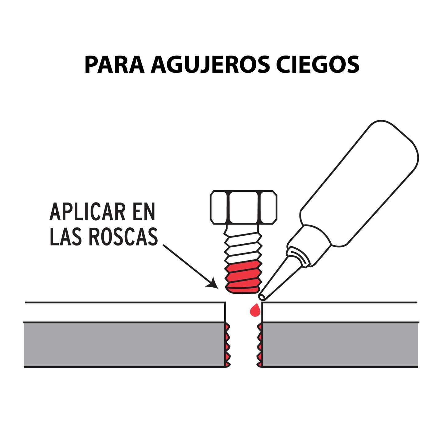 FIJADOR DE ROSCAS, PERMANENTE, 10 ML, ROJO, TRUPER 103230 *