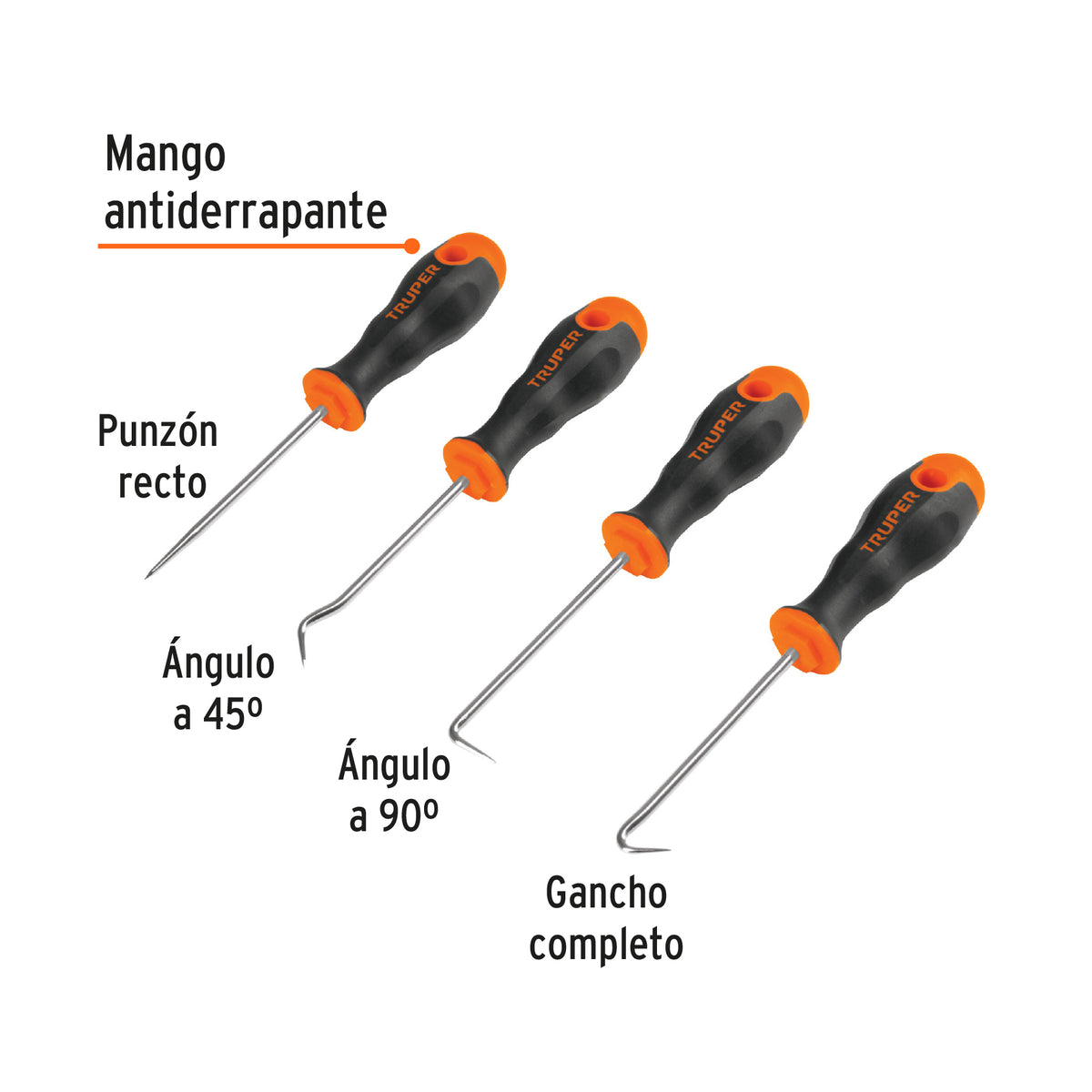 JUEGO DE 4 PUNTAS Y GANCHOS MULTIUSOS TRUPER 14210 P