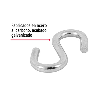 GANCHO ''S'' DE 1/4 DE ACERO PARA CABLE, FIERO 44092 *