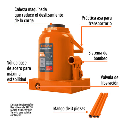 GATO HIDR·ULICO DE BOTELLA DE 50 TON, TRUPER 14821 *