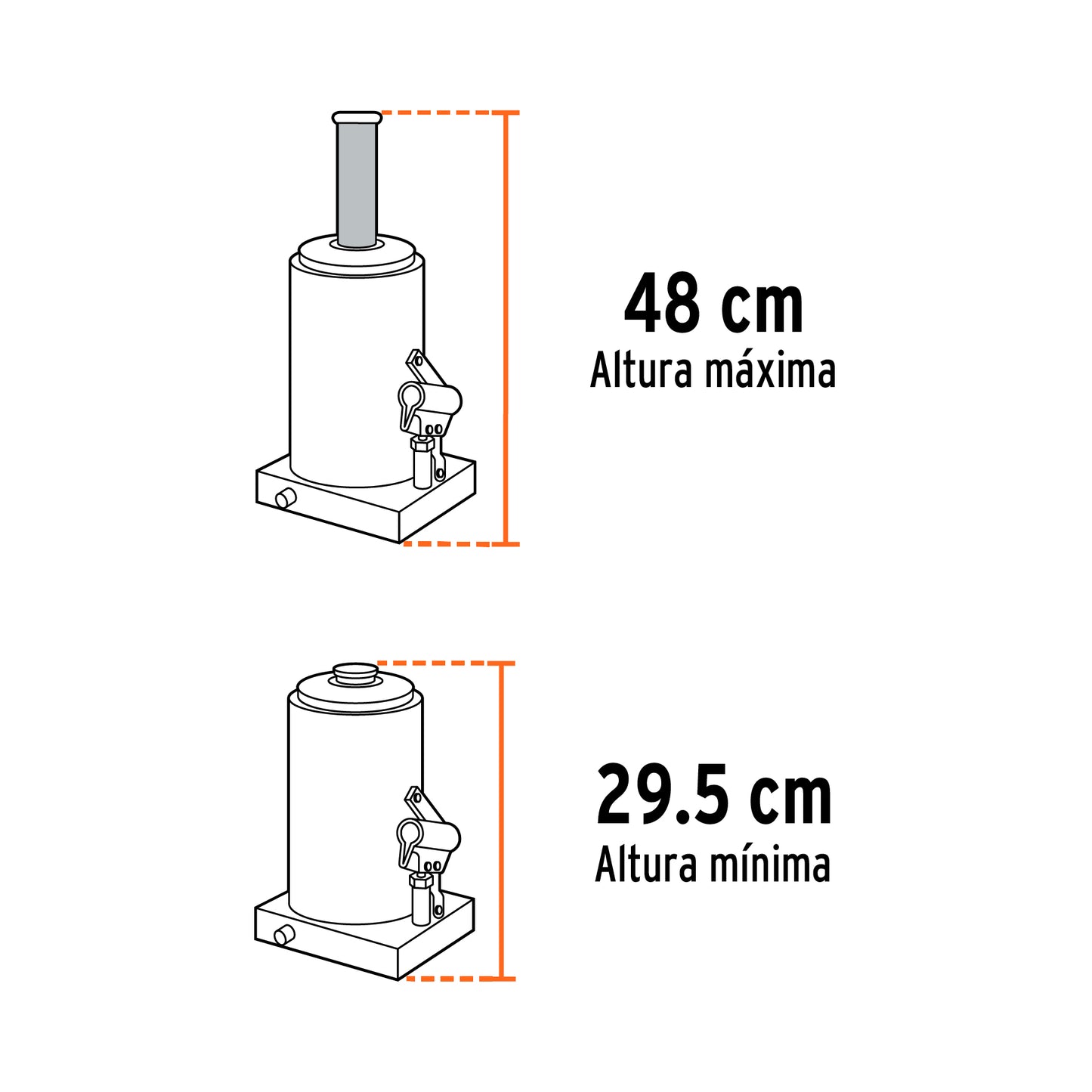 GATO HIDR·ULICO DE BOTELLA DE 50 TON, TRUPER 14821 *