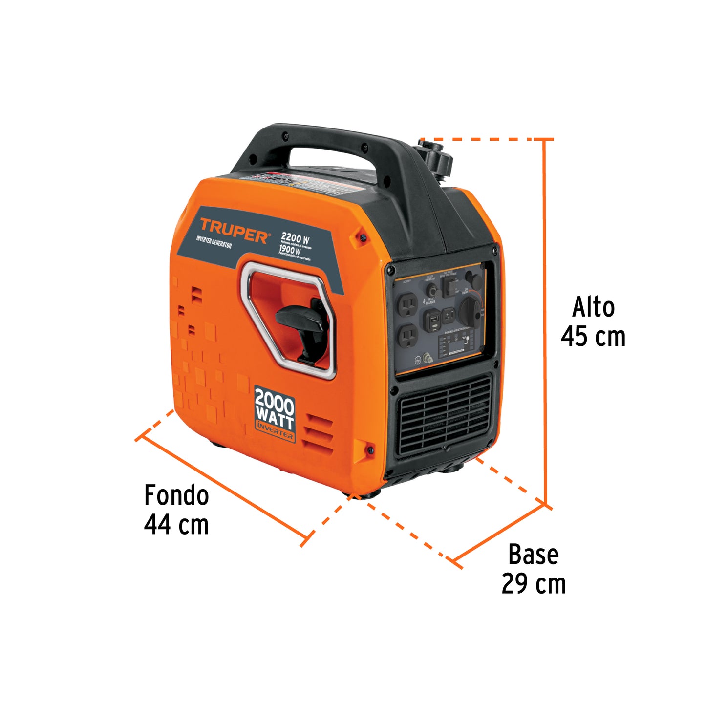 GENERADOR SILENCIOSO INVERTER 2200W, 80CC, ENCENDIDO MANUAL 103278 *