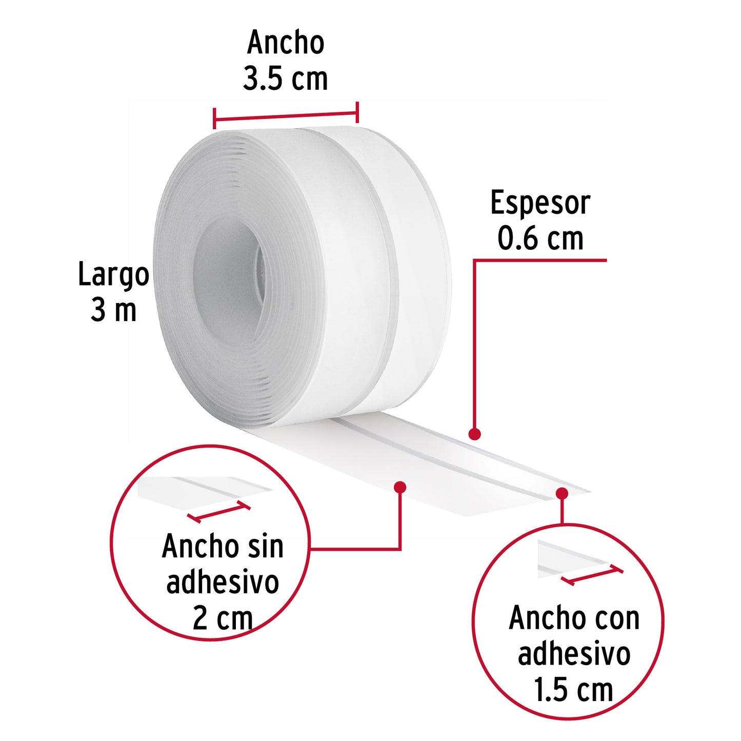 CINTA GUARDAPOLVO 3 M X 35 MM, TRANSP. 48466 P
