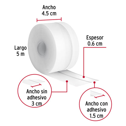 CINTA GUARDAPOLVO 5 M X 45 MM, TRANSP. 48465 *
