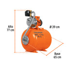 EQUIPO HIDRONEUMATICO 50L, BOMBA JET INOX. 1/2 HP, TRUPER 12554 P