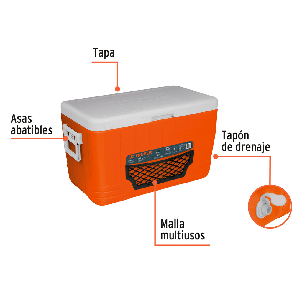 Hielera de 46 L, Truper 62129