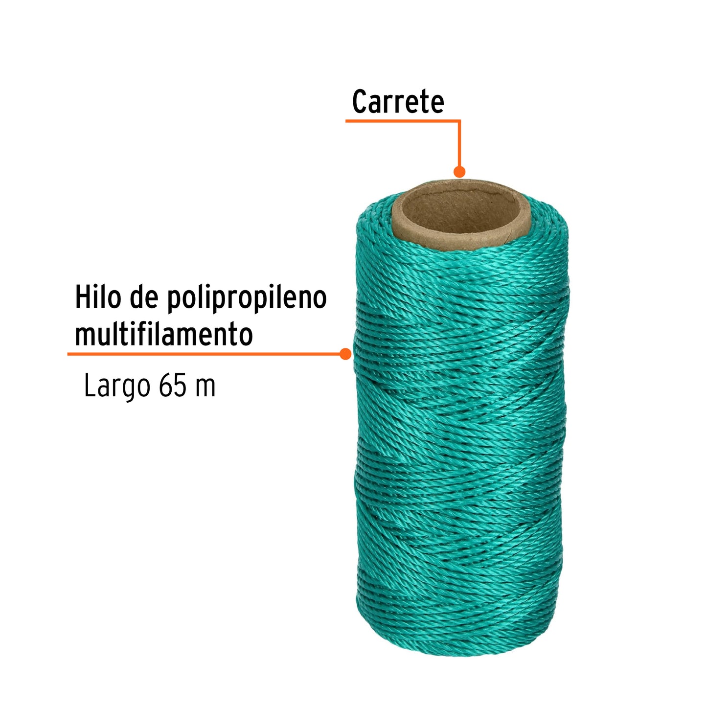 CARRETE CON 65 M DE HILO PARA ALBAÑIL VERDE, TRUPER 14049 *