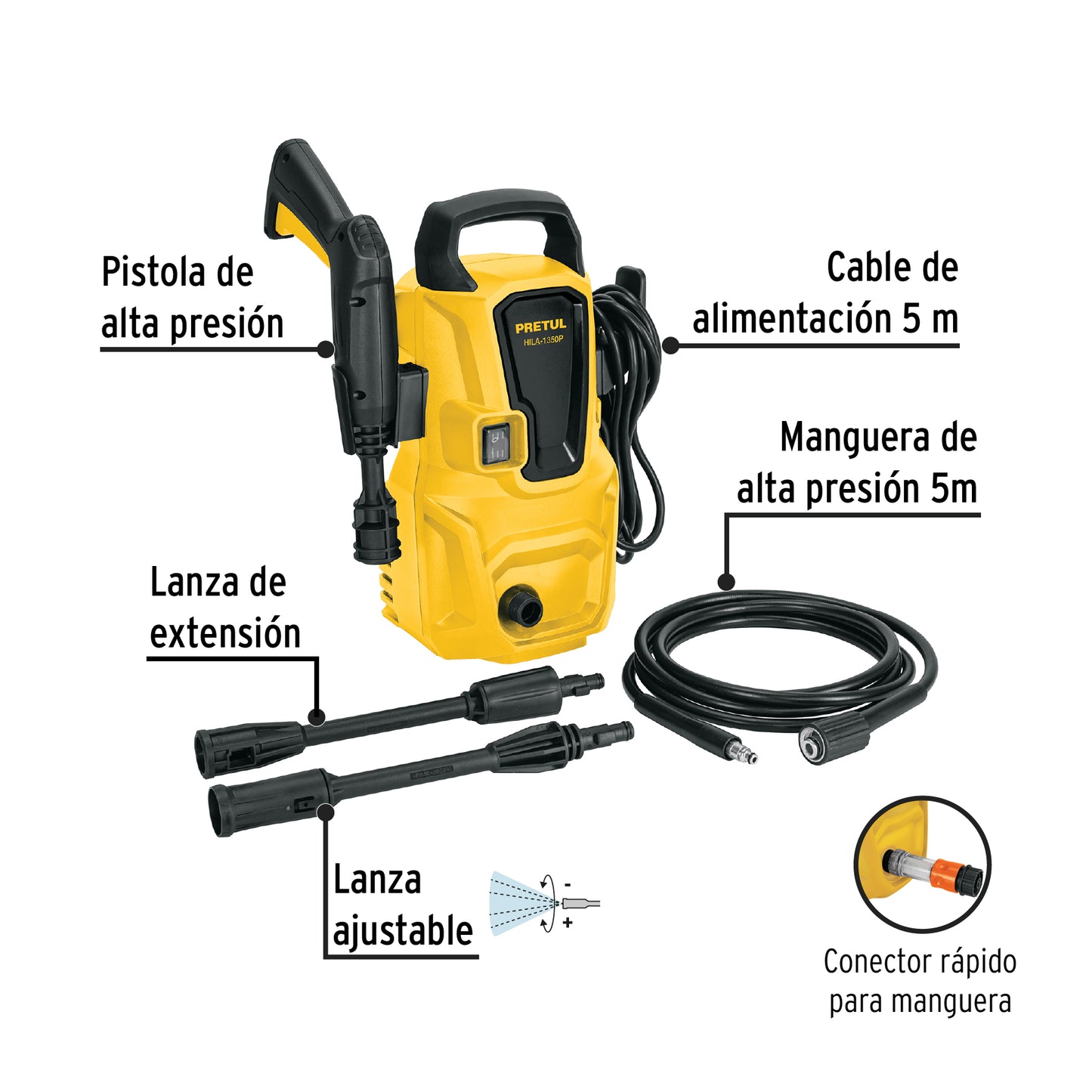 HIDROLAVADORA ELÈCTRICA 1350 PSI, PRETUL 29004 *
