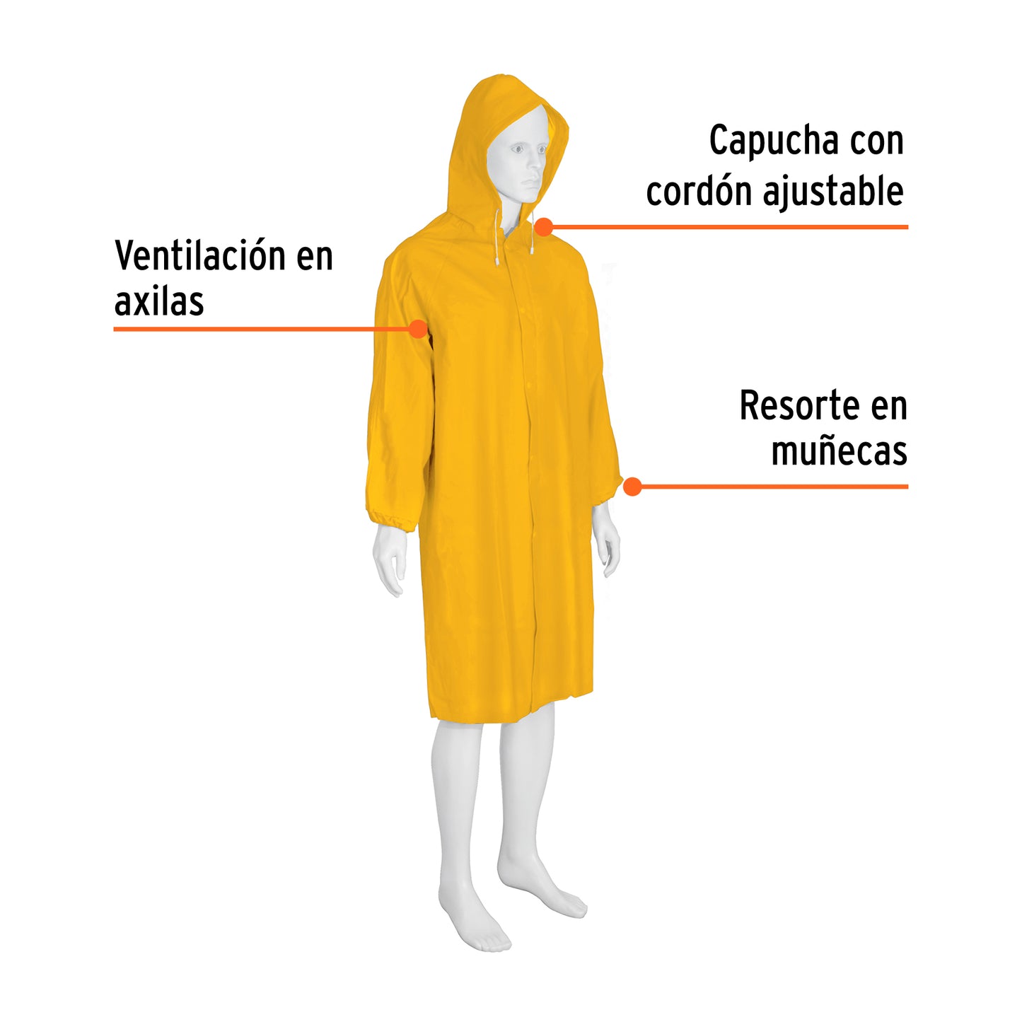 Gabardina impermeable triple capa, talla CH, TRUPER EXPERT 101130