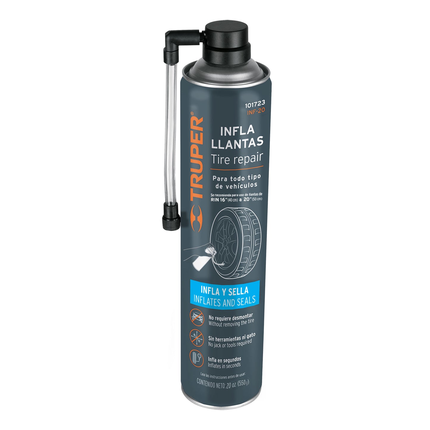 INFLALLANTAS DE 20 OZ (550 G), TRUPER 101723 *