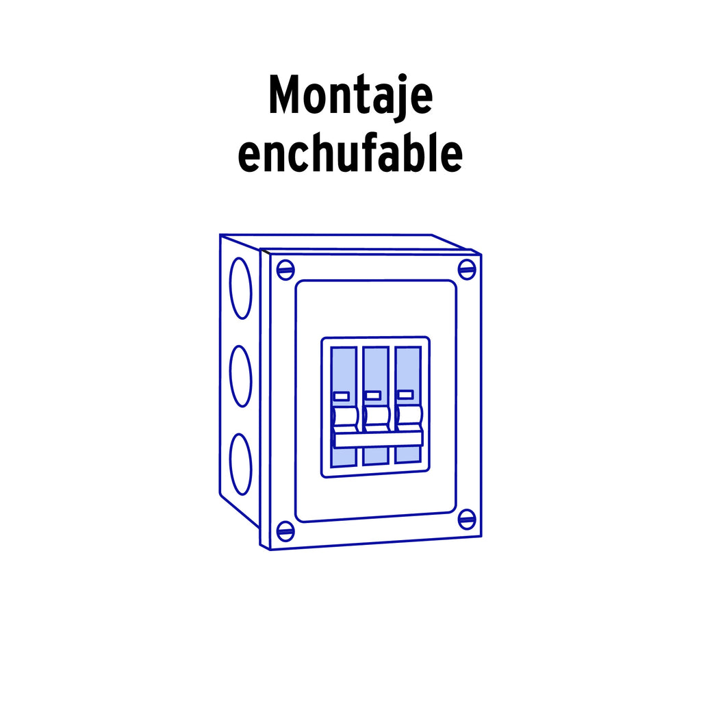 INTERRUPTOR DE 3 POLOS 20A, ENCHUFABLE, VOLTECK 47514 *