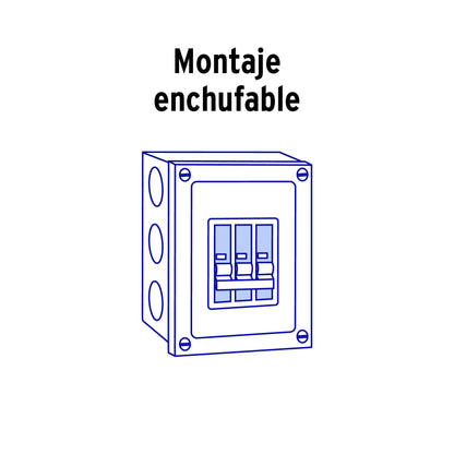 INTERRUPTOR DE 3 POLOS 20A, ENCHUFABLE, VOLTECK 47514 *