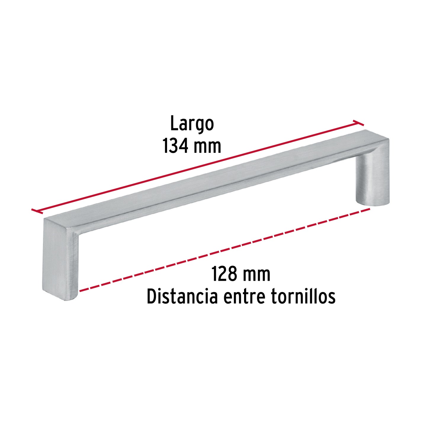 JALADERA METÁLICA DE 128MM ESTILO ''ANDAMIO'', NÍQUEL SATINADO 43902 P