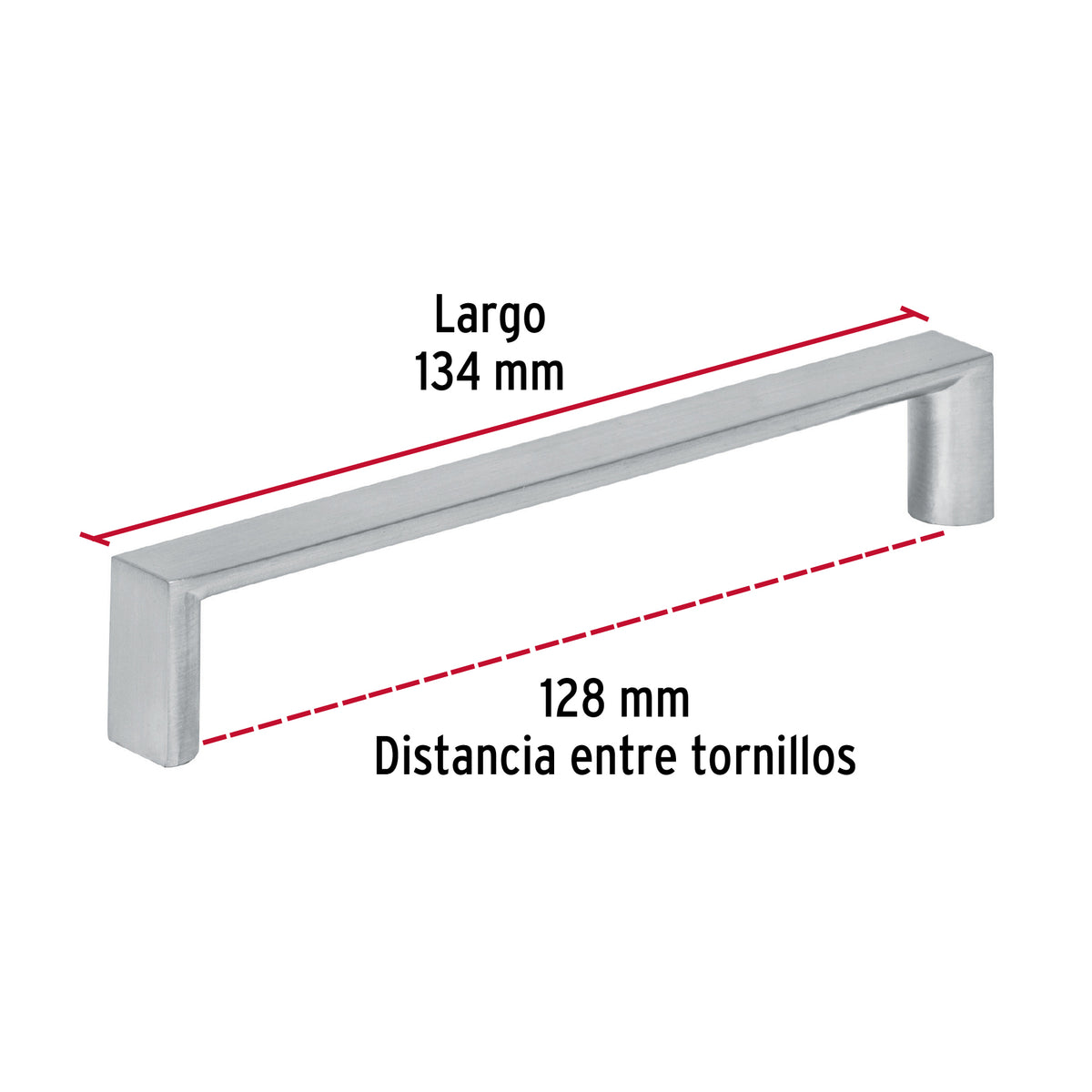 JALADERA METÁLICA DE 128MM ESTILO ''ANDAMIO'', NÍQUEL SATINADO 43902 P