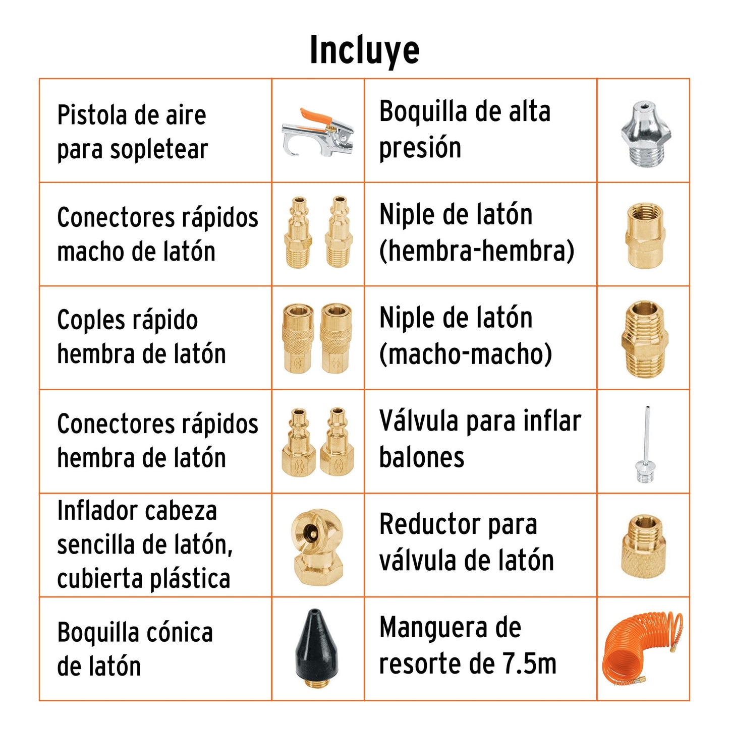 JUEGO DE 15 PIEZAS PARA COMPRESOR DE AIRE, TRUPER 19094 *