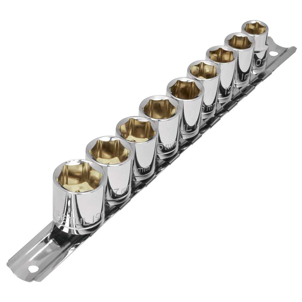 JUEGO DE 9 DADOS CUADRO 3/8" MM, PRETUL	21189 P