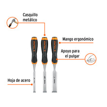 Cargar imagen en el visor de la galería, JUEGO DE 3 FORMONES MANGO COMFORT GRIP, TRUPER 17759 P
