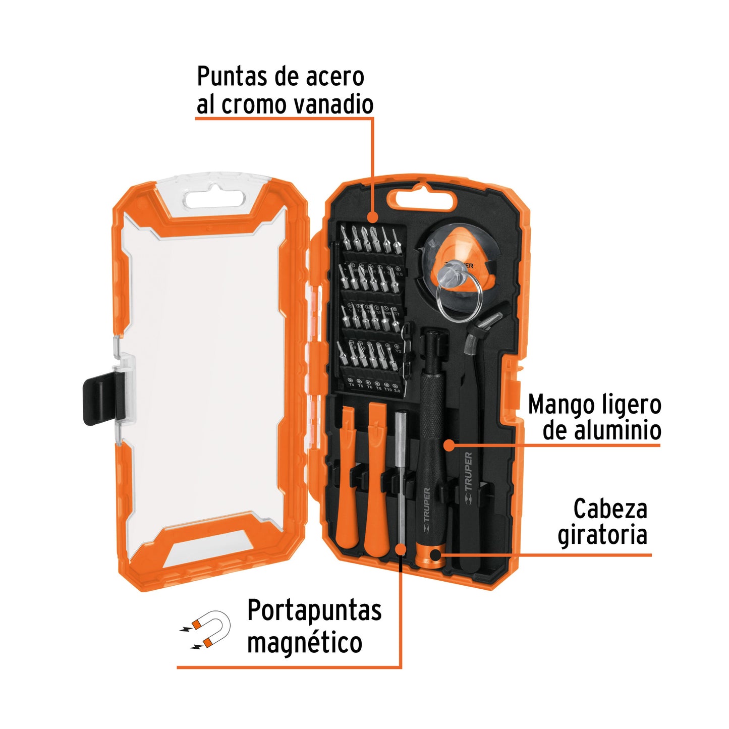 DESARMADORES PARA REPARACIÓN DE CELULARES 32 PIEZAS 17762 *