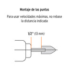 JUEGO DE 10 PIEDRAS MONTADAS ZANCO 1/4", USO GENERAL, TRUPER 12445 *