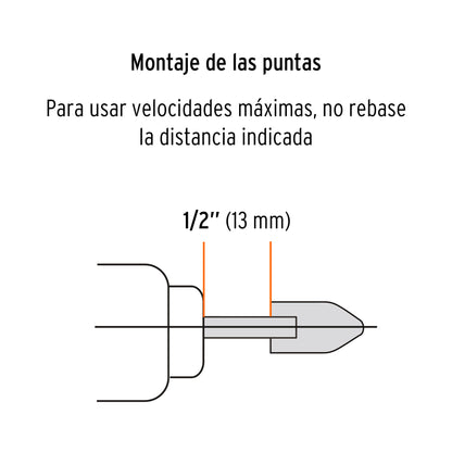 JUEGO DE 10 PIEDRAS MONTADAS ZANCO 1/4", USO GENERAL, TRUPER 12445 *
