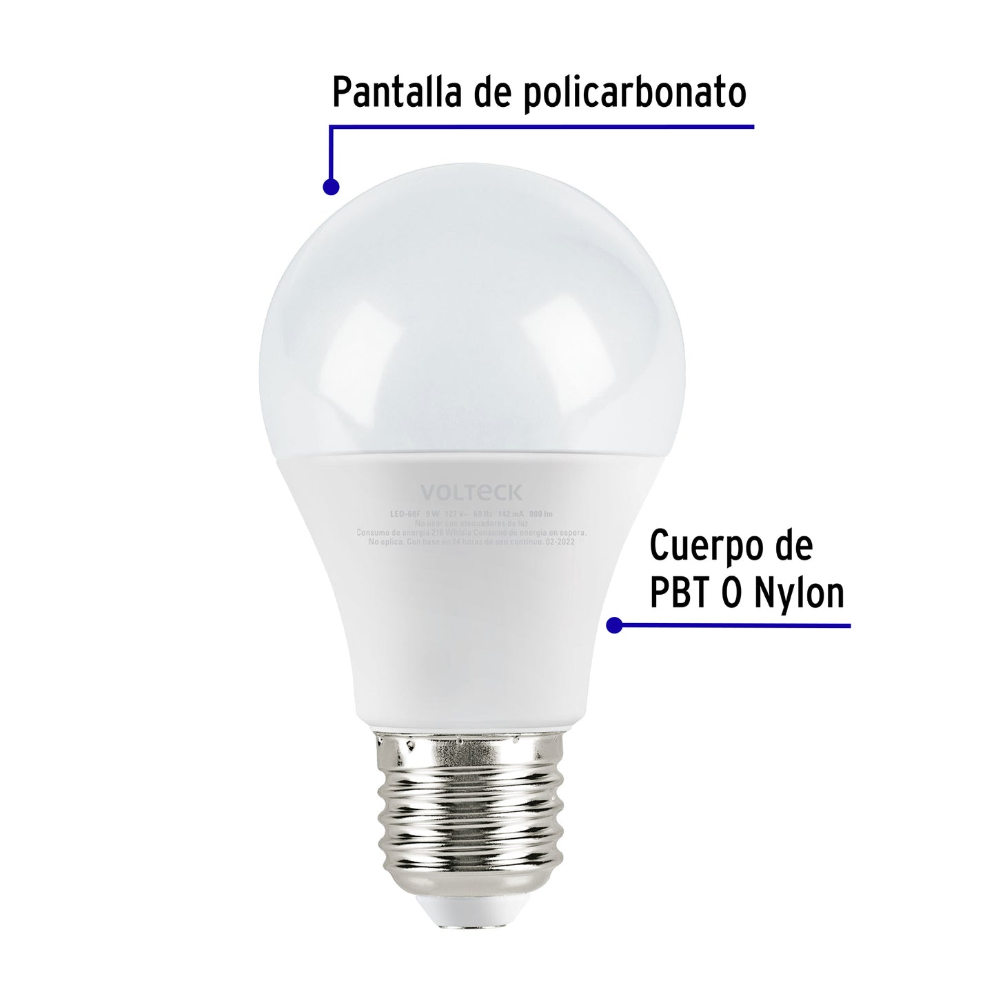 LÁMPARA DE LED, A19, 9 W, LUZ DE DÍA BLÍSTER 46858 *