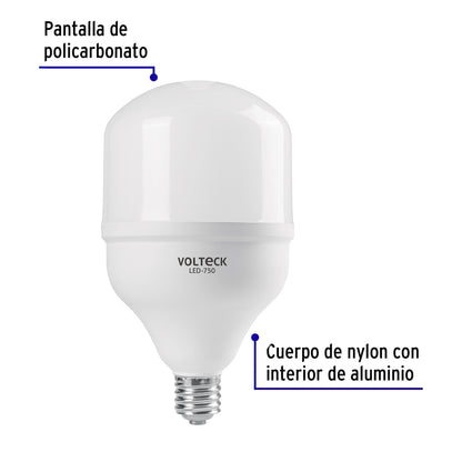 Foco LED alta potencia 70W (750W) 6500K blanca fría, E39
