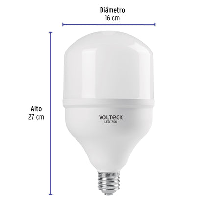 Foco LED alta potencia 70W (750W) 6500K blanca fría, E39