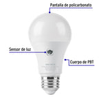 LÁMPARA LED TIPO BULBO A19 10 W CON SENSOR DE LUZ, VOLTECK 46990 *