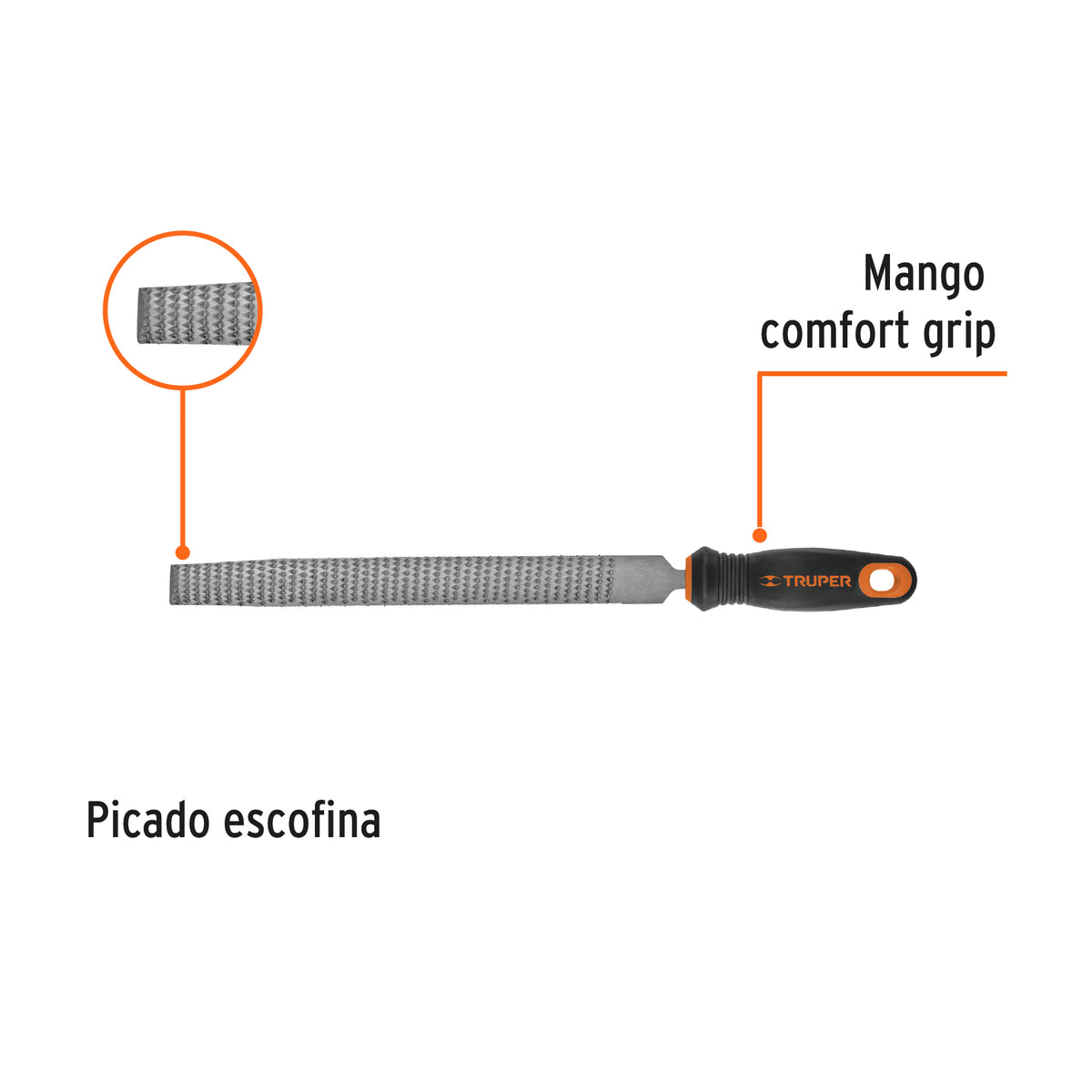 LIMA ESCOFINA 6" CON MANGO DOBLE INYECCIÓN 15319 P