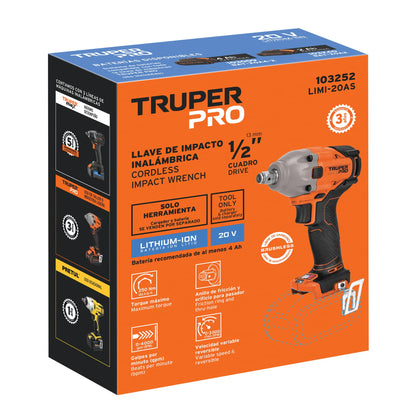 Llave de impacto 1/2", 20V, 184 lb/ft, sin accesorios, PRO 103252 *