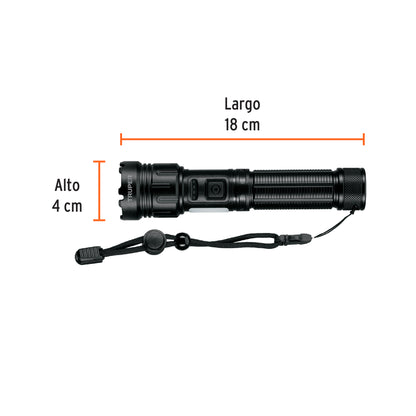 LINTERNA LED RECARG C/LUZ DE EMERG 410LM 103088 *
