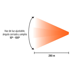 LINTERNA LED RECARGABLE. DE ALUMINIO 1200 LM, TRUPER 103100 P