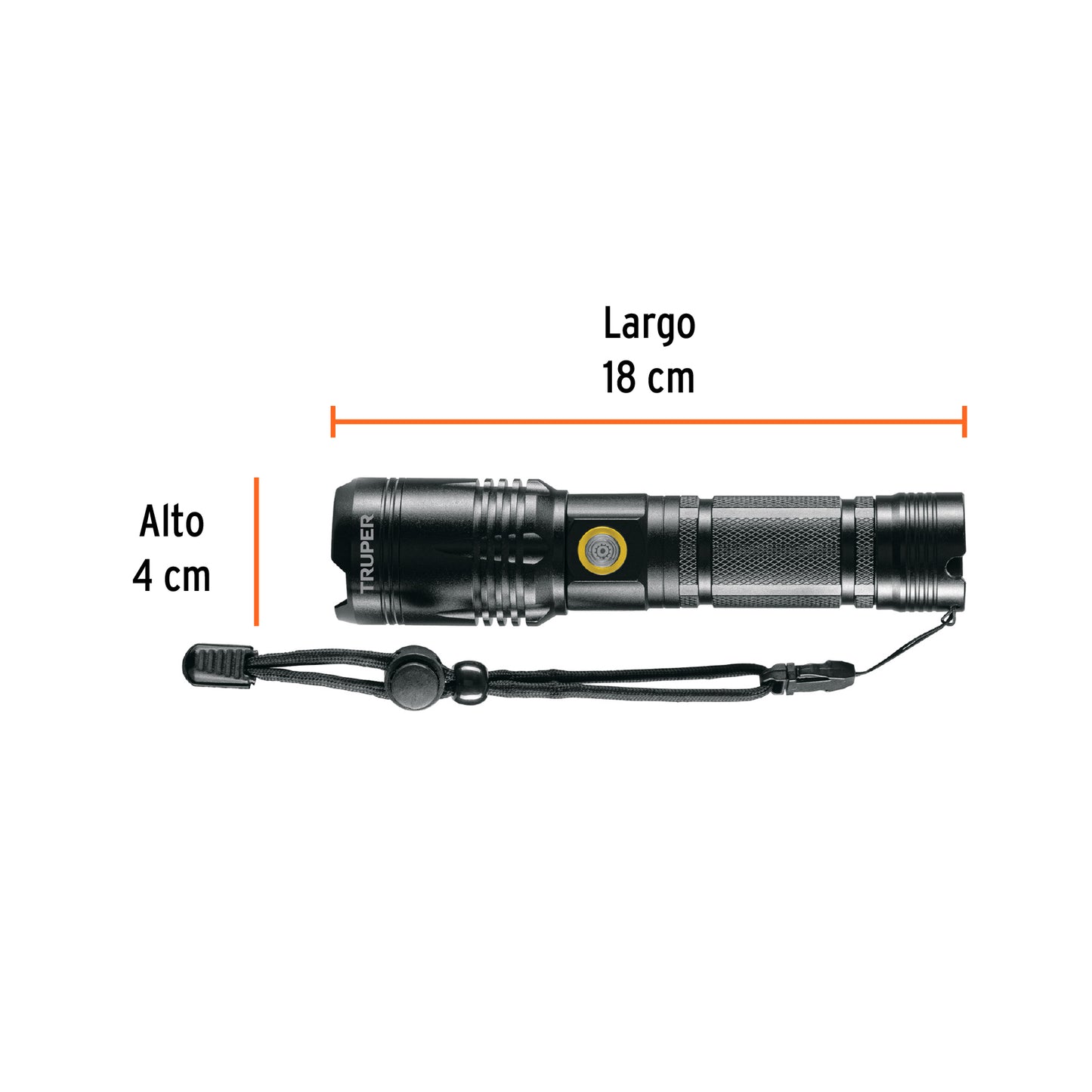 LINTERNA LED RECARGABLE. DE ALUMINIO 1200 LM, TRUPER 103100 *