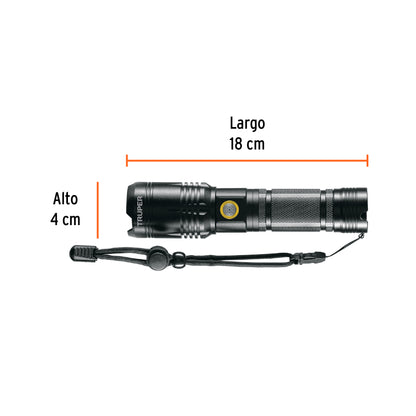 LINTERNA LED RECARGABLE. DE ALUMINIO 1200 LM, TRUPER 103100 *