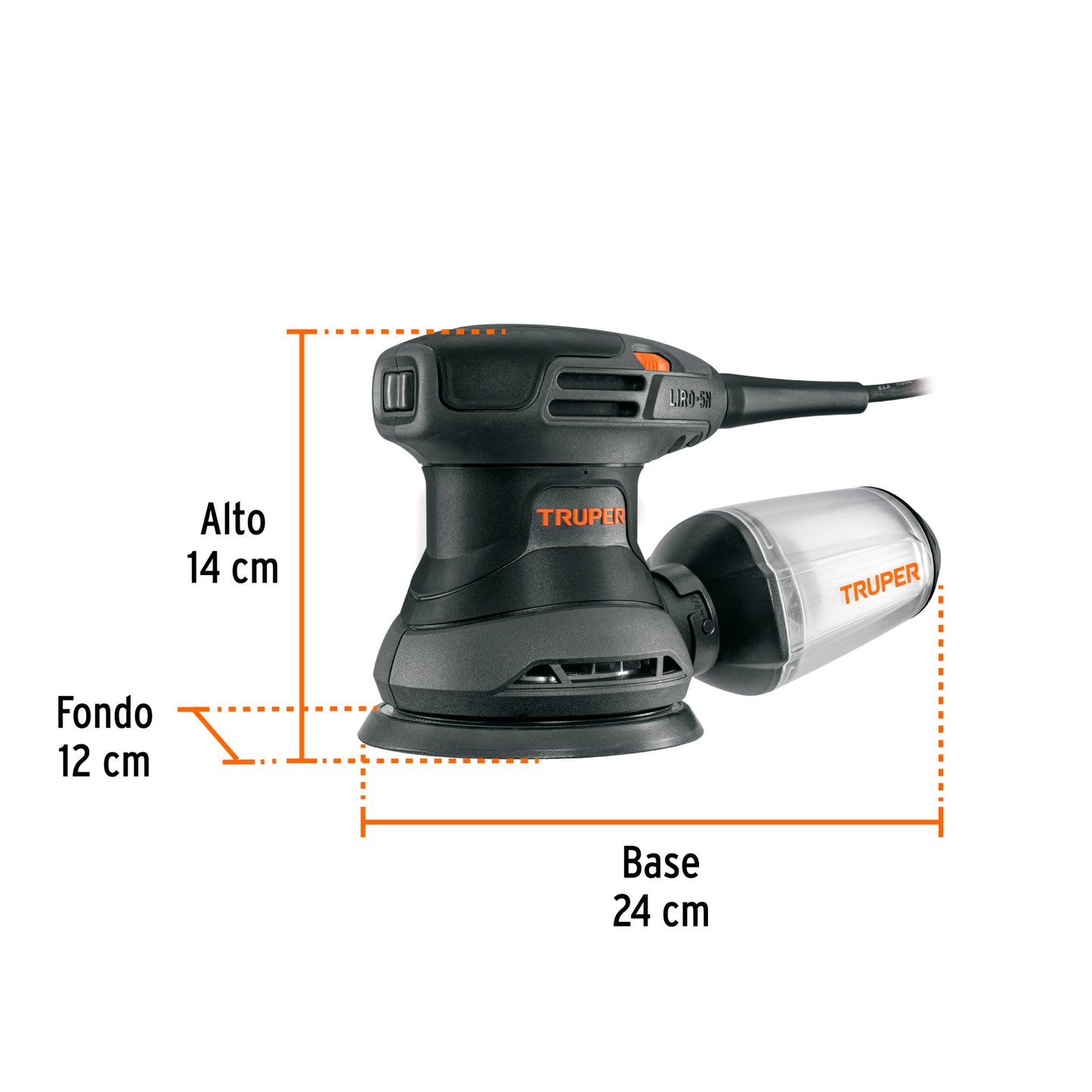 LIJADORA ROTO ORBITAL 5'', 260 W, TRUPER INDUSTRIAL 103735 *