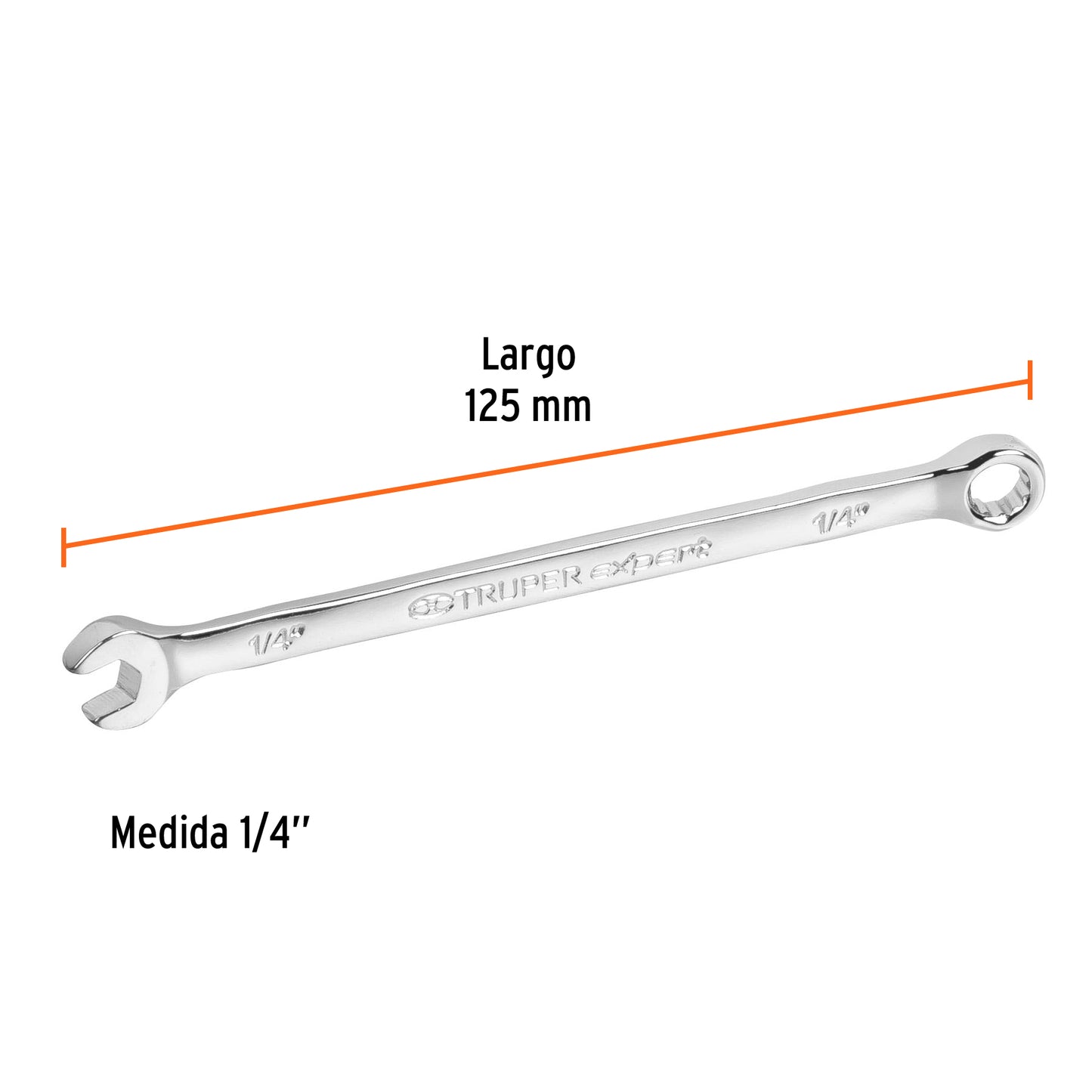 LLAVE COMBINADA EXTRALARGA 1/4'' x 125 MM DE LARGO, EXPERT 15590 P