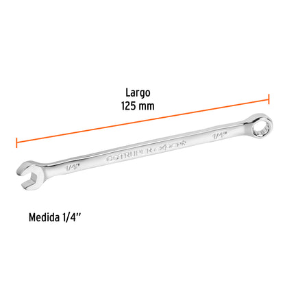 LLAVE COMBINADA EXTRALARGA 1/4'' x 125 MM DE LARGO, EXPERT 15590 P