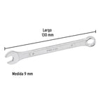 LLAVE COMBINADA 9 MM x 130 MM DE LARGO, PRETUL 21903 P