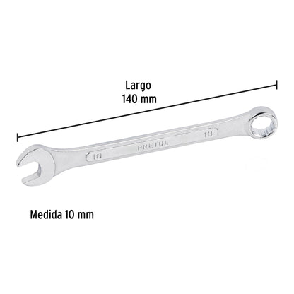 LLAVE COMBINADA 10 MM x 140 MM DE LARGO, PRETUL 21904 *