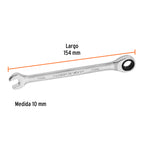 LLAVE COMBINADA CON MATRACA 10MM x 154 MM LARGO, EXPERT 15743 *