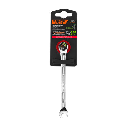 LLAVE COMBINADA CON MATRACA 5/16'' x 135 MM LARGO, EXPERT 15735 *