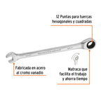 LLAVE COMBINADA CON MATRACA 5/16'' x 135 MM LARGO, EXPERT 15735 *