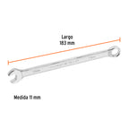 LLAVE COMBINADA EXTRALARGA 11 MM x 183 MM DE LARGO, EXPERT 15615 P