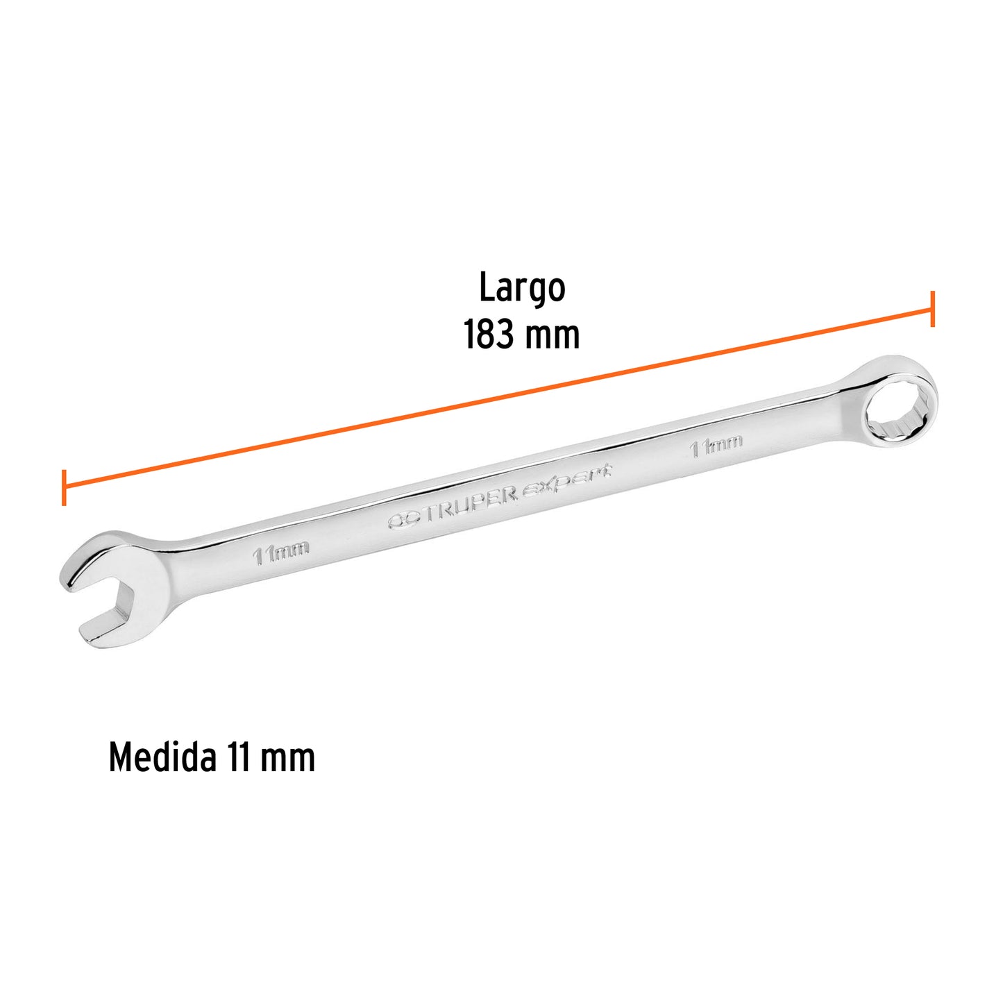 LLAVE COMBINADA EXTRALARGA 11 MM x 183 MM DE LARGO, EXPERT 15615 P