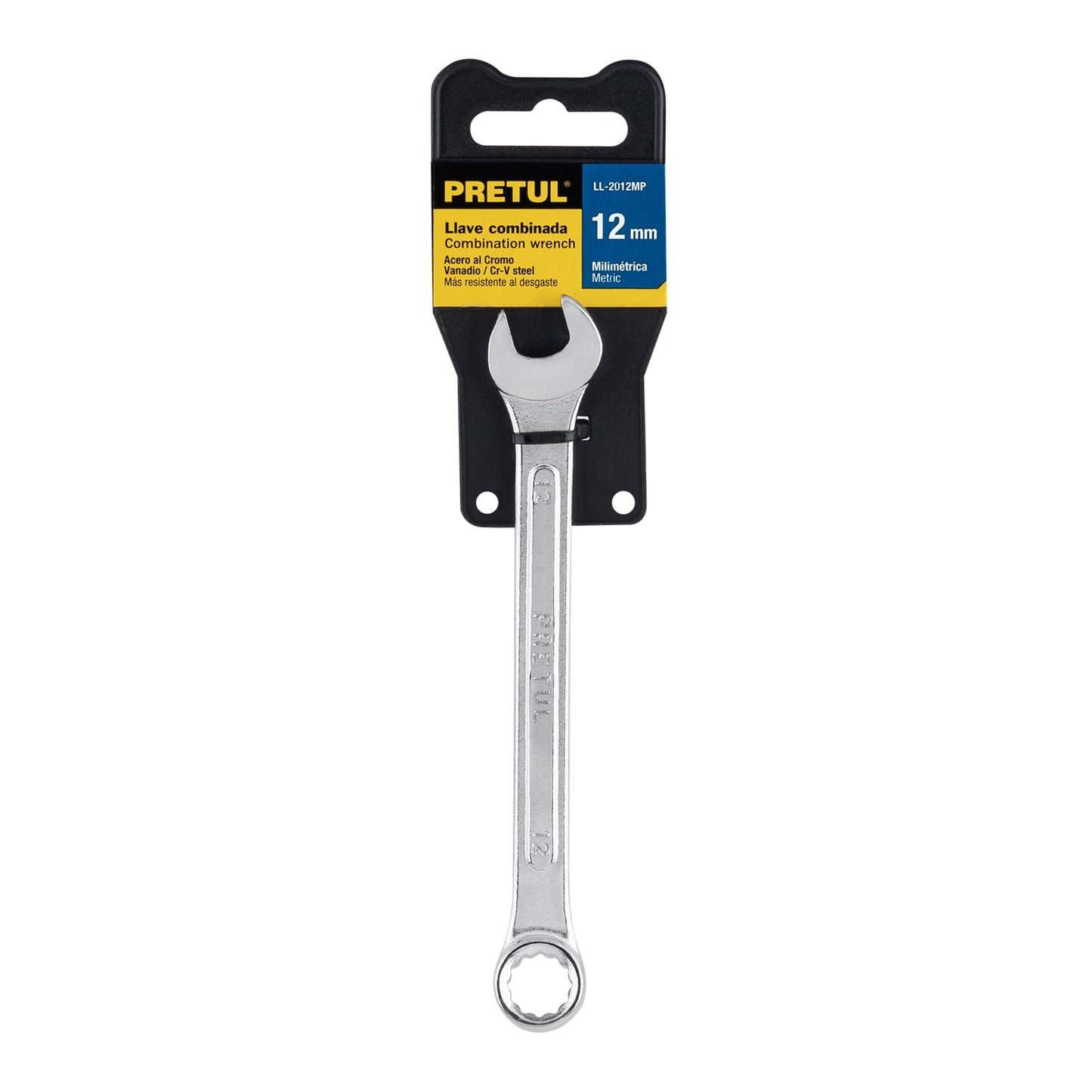 LLAVE COMBINADA 12 MM x 160 MM DE LARGO, PRETUL 21906 P