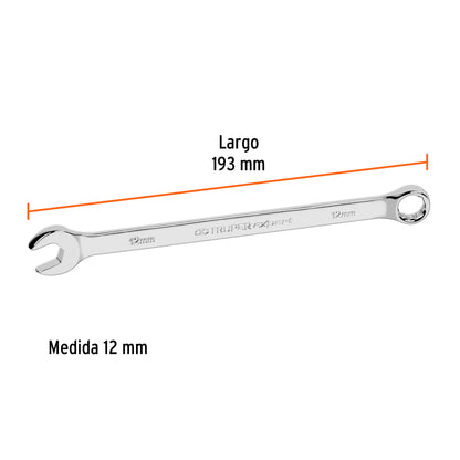 LLAVE COMBINADA EXTRALARGA 12 MM x 193 MM DE LARGO, EXPERT 15616 P