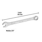 LLAVE COMBINADA 3/8"x 140 MM DE LARGO, PRETUL 21882 *